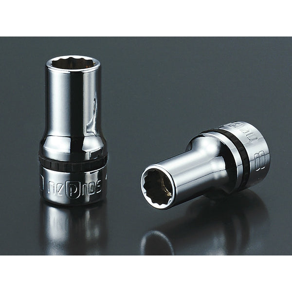 KTC (Kyoto Tools) B3M17 3/8" Drive Semi-Deep Socket - 17mm Hex, 50mm Length